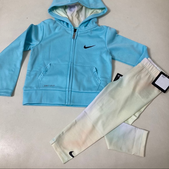Nike Therma-FIT Full-Zip Hoodie and rainbow colors leggings set 4036 - Picture 5 of 10